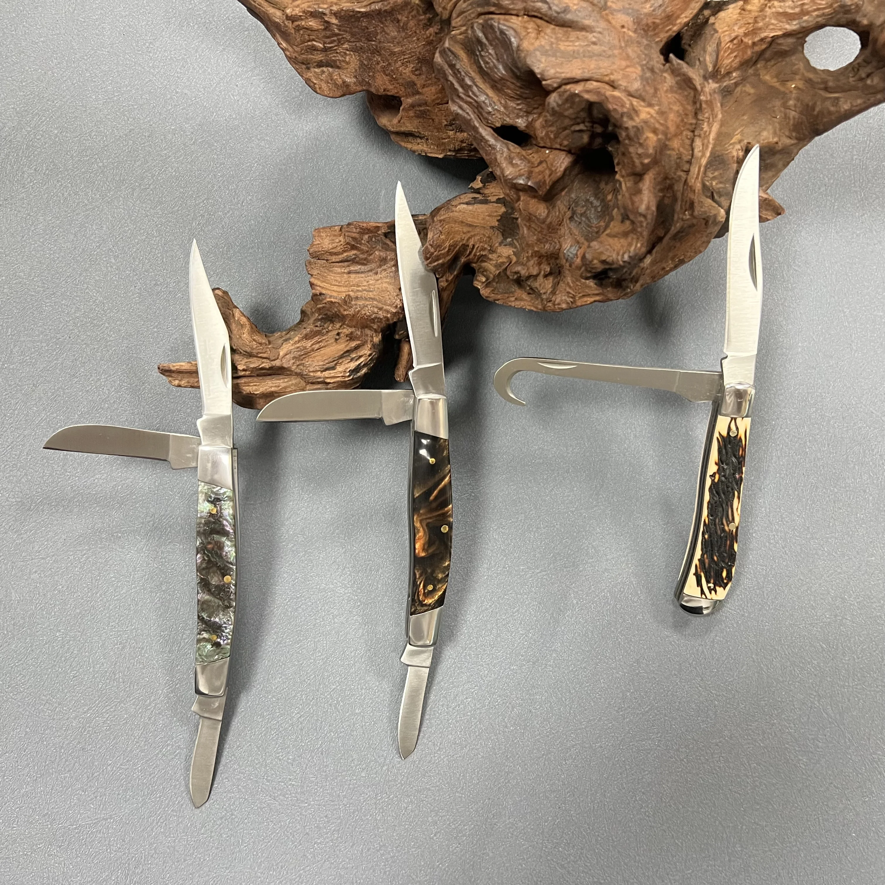 Lovely handle Personalize Welcomed Trapper knives with 2 blade Traditional Pocket Knives 3-Blade folding knife