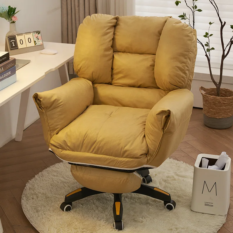 Эргономичный высококачественный офисный стул с кожаной тканью компьютерный поворотный высокий металлическим каркасом для домашнего использования