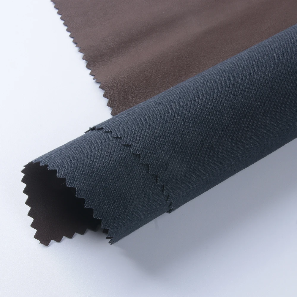 Guangzhou Factory Wholesale Price Designer Luxury 50% Pu 50% Cotton Leather Fabric For Clothes