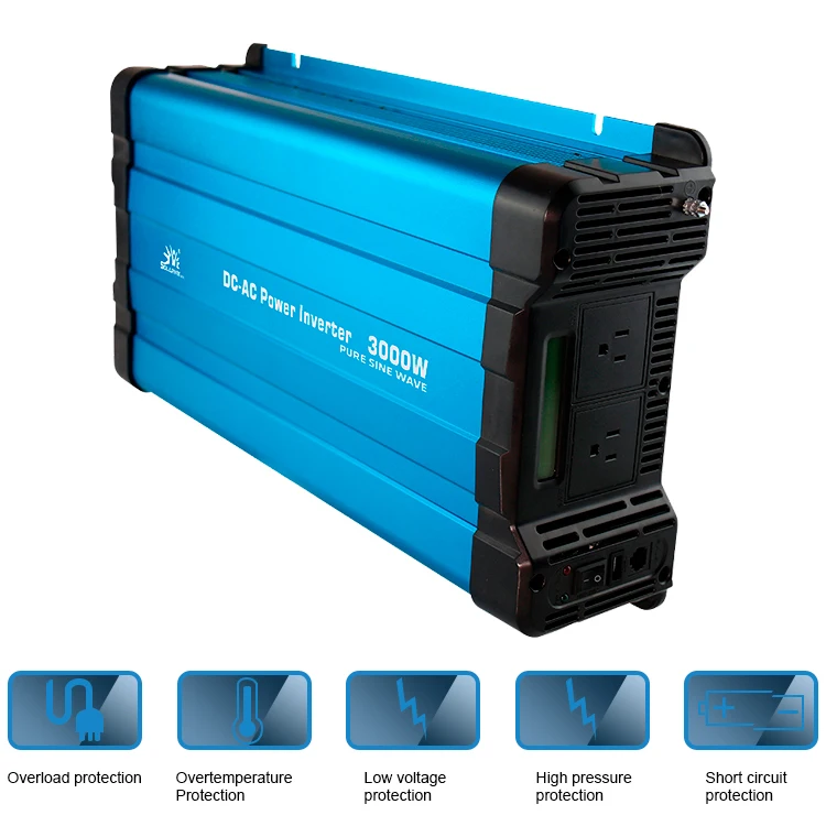 
LCD Display support power inverter 3000w sinus inverter 12v 24v dc to ac 110v 120v sun inverter 