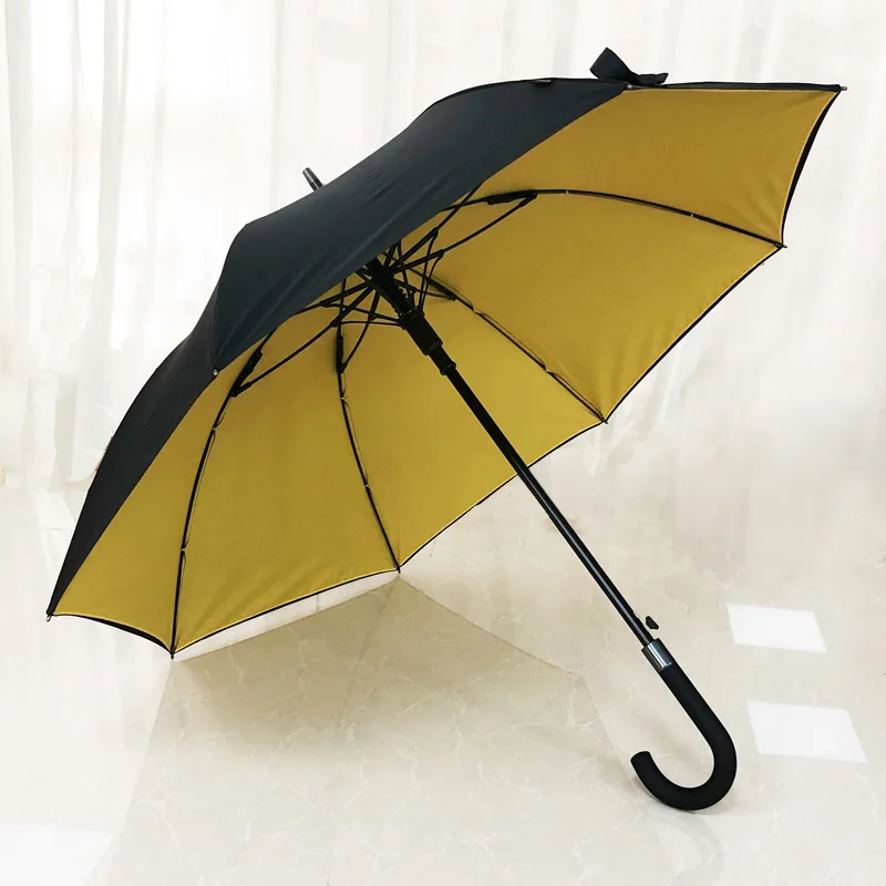 High Quality Automatic Double layer Walking Umbrella, Yellow color Twin layer Straight Umbrella