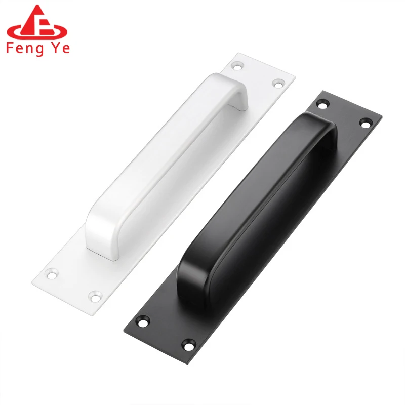 Hot Selling Barn Door Round Solid Handle Black Furniture Handle Set Simple Heavy Duty Flush Door Handle For Gates Garages Sheds