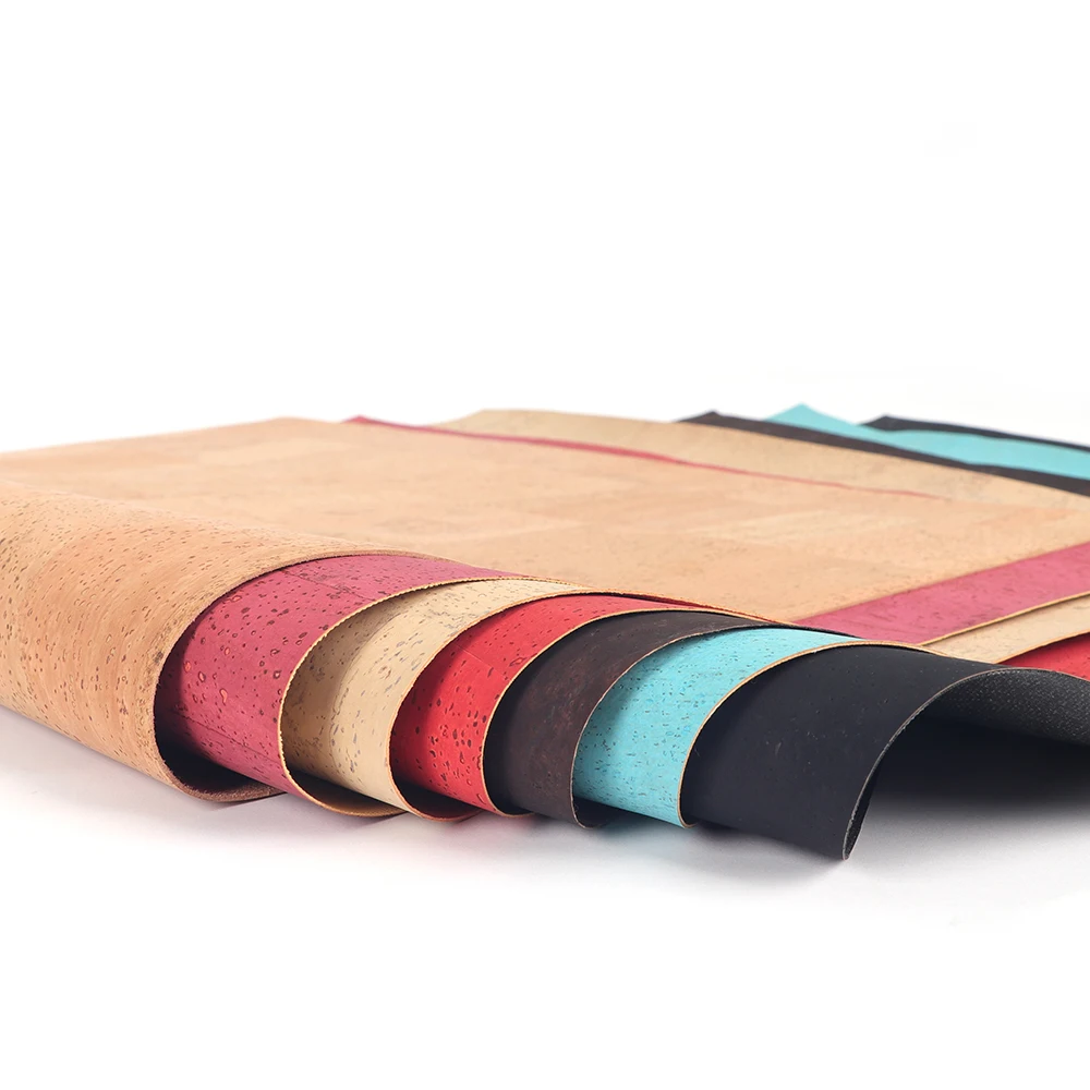 Cork Material for Bags Natural Portugal Special Design Colourfast Denim Blue Color Cork Fabric Lady Bags Bread Pattern A4 Sample