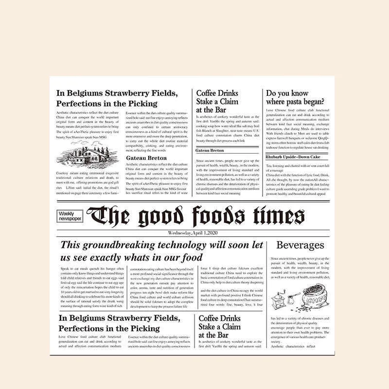 Вощеная бумага с принтом пергамента на