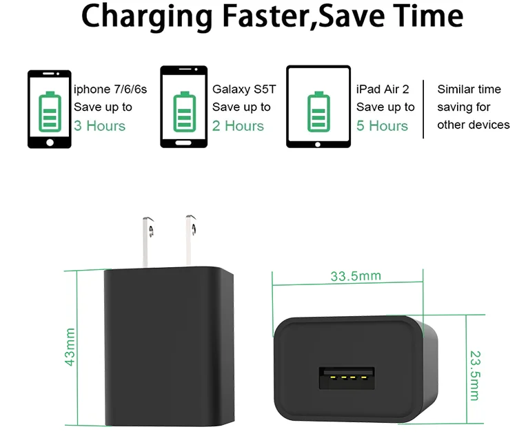 DOE6 ETL GS ERP CE Certification US plug  5V1A universal single usb home travel power adapter wall charger