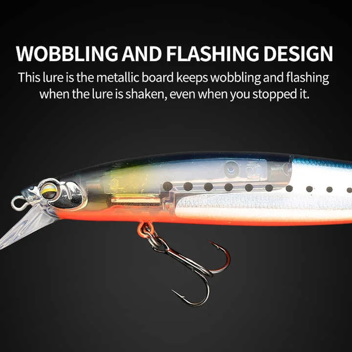 130mm 18.5g New Scales Flashing Minnow Lures Floating Jerkbait Short Tongue Plastic Fishing Fure Long Casting For Bass Trout