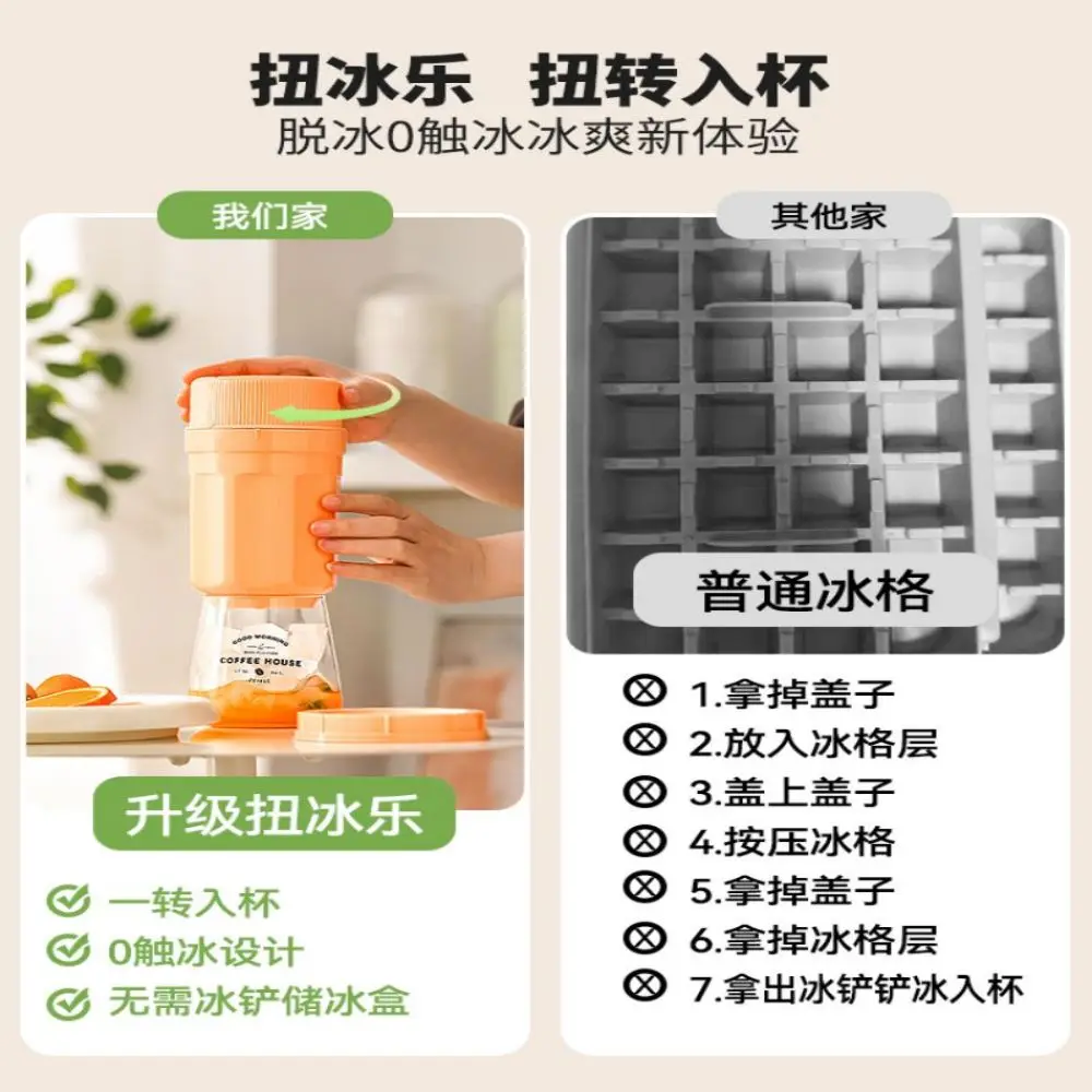 Wholesale  Plastic Square Ice Cube Maker Cup Cylinder Trays Lattice Ice Cube Mold Rotary ice machine