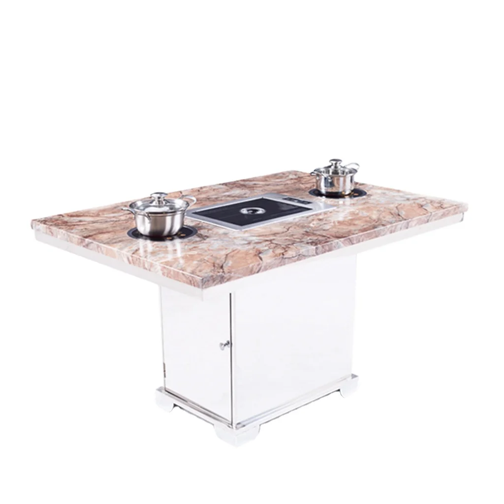 CENHOT Marble and Stainless Steel Customizable Hot Pot Table Packages for Restaurant Startups