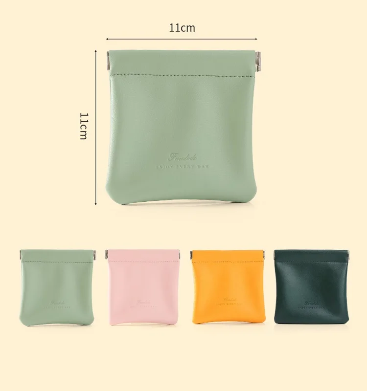 Low moq custom logo Automatic Closure Small Travel Cosmetic storage Pouch Mini Makeup Purse Coin Lipstick jewelry Organizer Bag