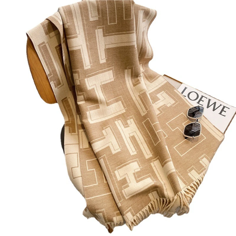 Роскошный осенний кашемировый шарф 07306 шт. женская зимняя утолщенная теплая шаль Универсальный шарф