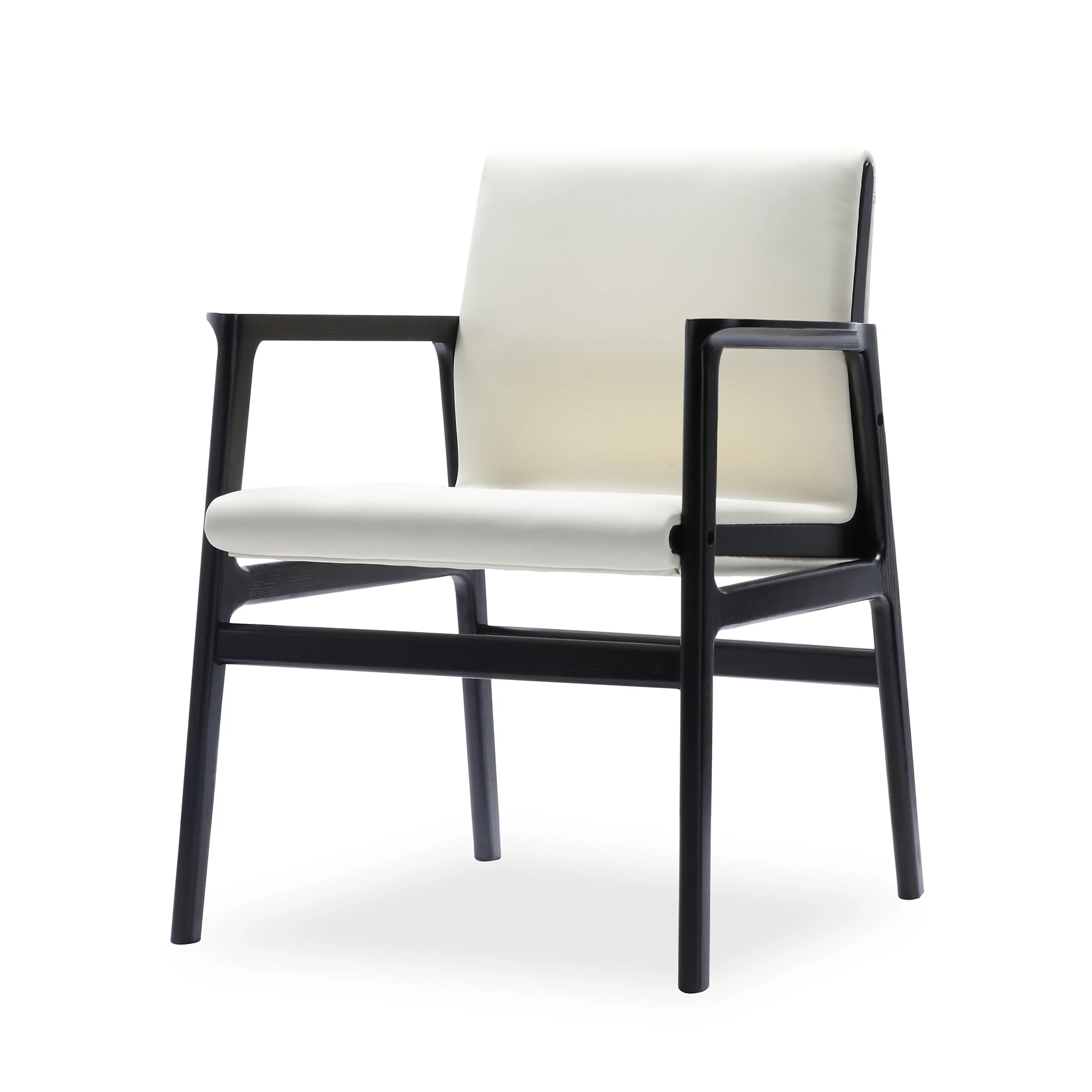 Fashionable Ash Solidwood Legs Microfiber Leather Upholstered Nordic Modern Wood Dining Chairs