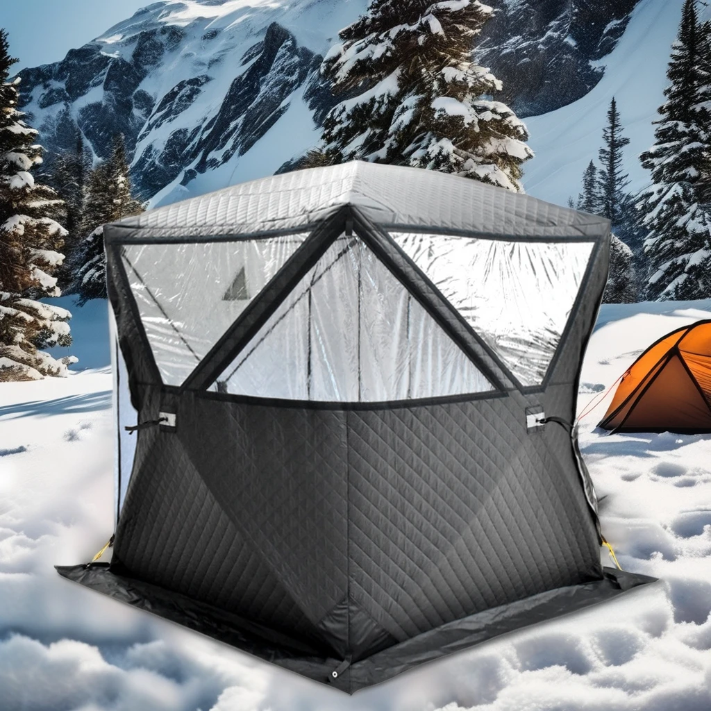 Top Quality Pop Up Camp Sauna Tent Room Portable Hiking Insulated Camping Ice Cube Winter Fishing Tent Extra Large Insulated