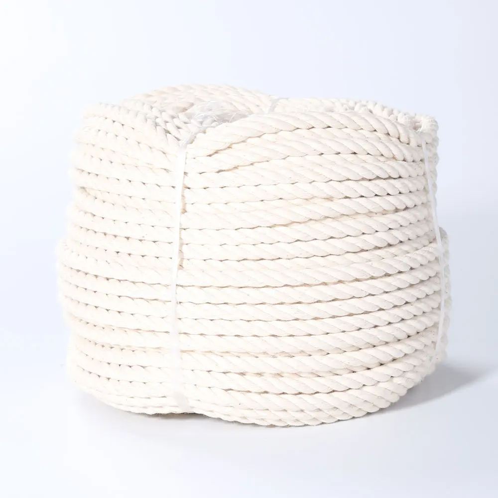 Wholesale 6mm 3-strand Braided Cotton Twisted Rope