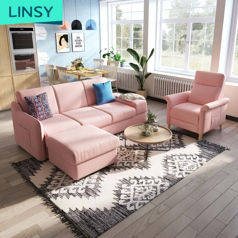 Simple modern living room three seats storage sofa bed combination small apartment furniture