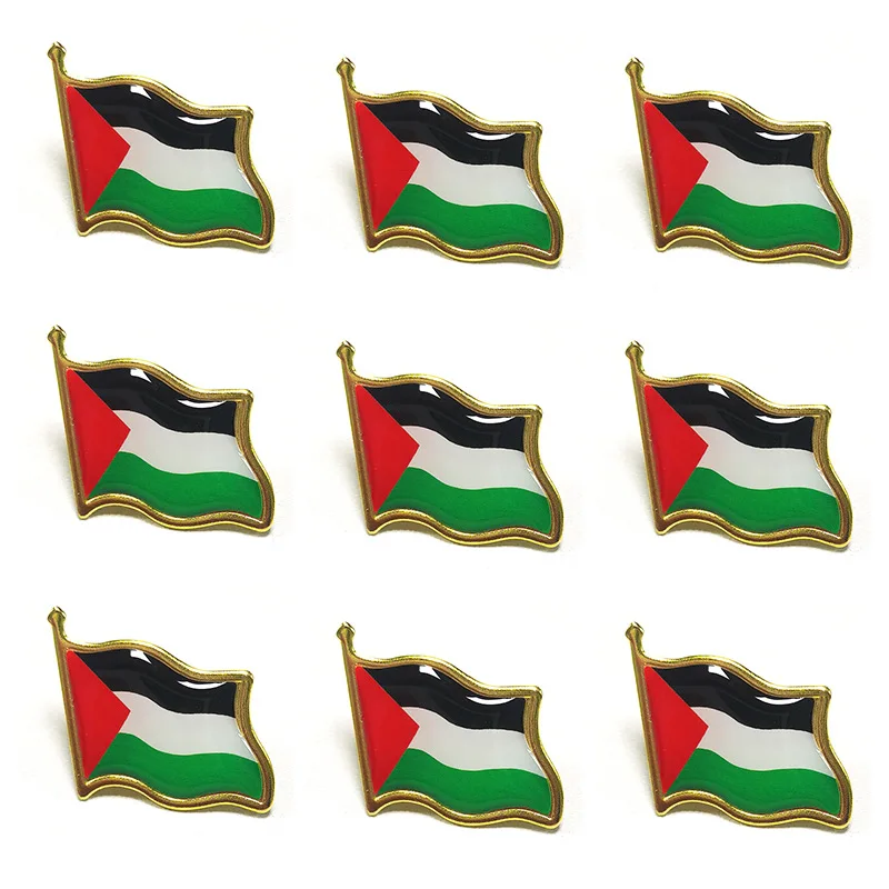 Wholesale metal 2.5*2cm Palestinian flag Pin Brooch Badges Stock Available