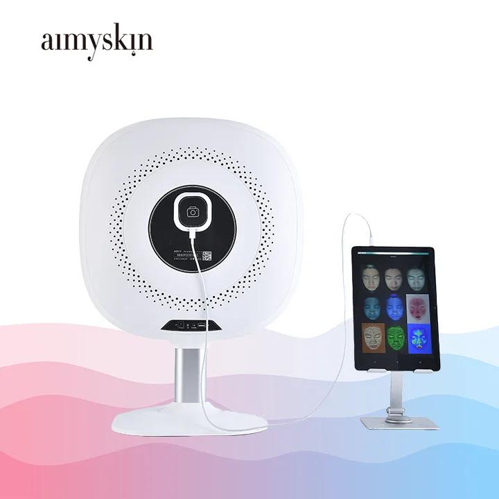 New Design Intelligent 4d Skin Scanner 8 Digital Deep Facial Comprehensive UV Light Moisture Skin Analyzer With Woods Lamp