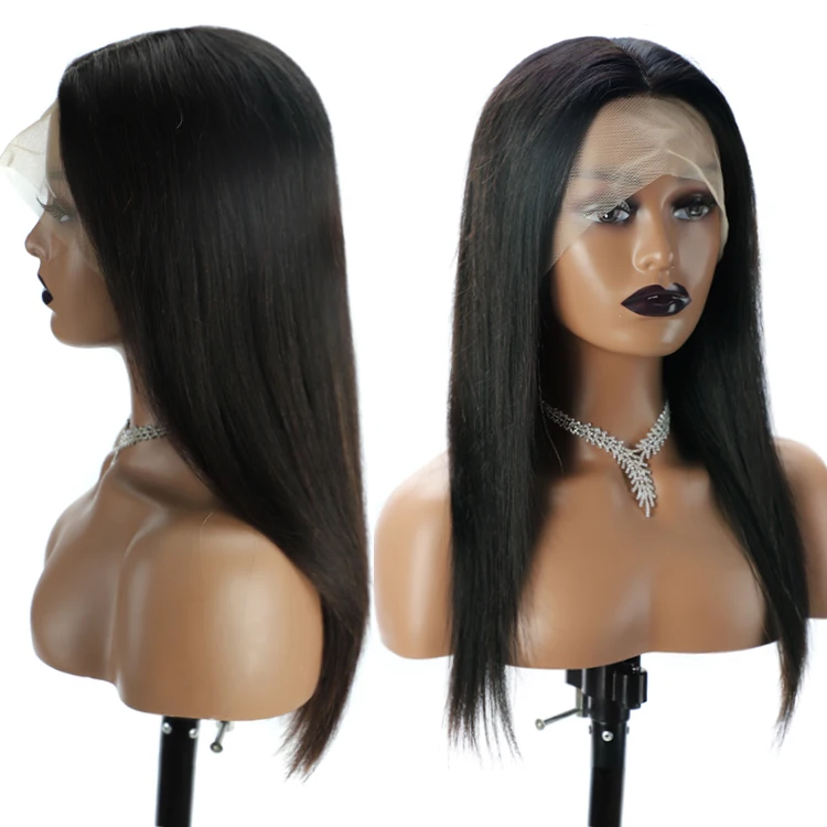 Forcuteu индийские необработанные волосы с кутикулой в одном 100% девственные природные длинными прямыми HD фронта шнурка человеческих волос парик для черных женщин