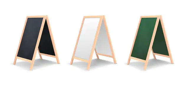 A-Frame Chalkboard Signs Double Sided Wooden Chalkboard With Stand Pavement Promotion Blackboard