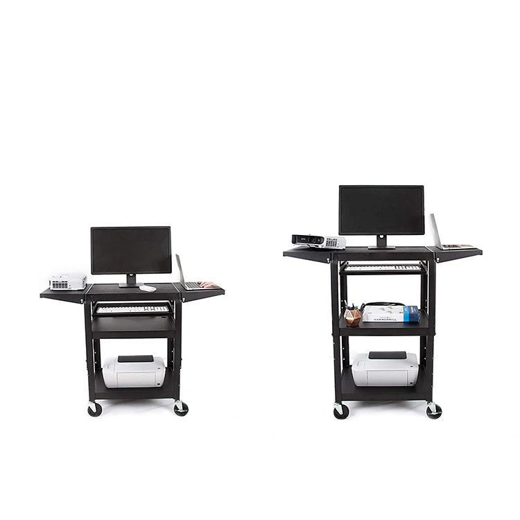 Classroom Supplies Furniture AV Equipment Adjustable Shelves Computer Desk Cart Tv Stand With Wheels