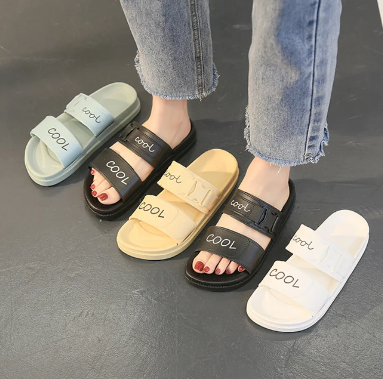Luxury New Fashion cross lady sandals slippers wedges for woman shoes latest summer flat