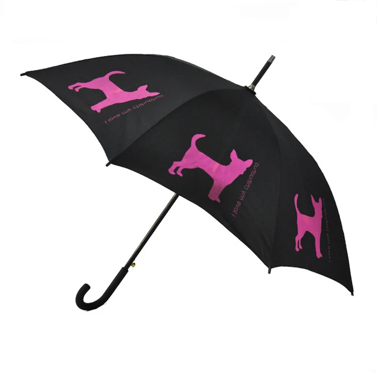 Custom pet long handle umbrella dog pattern umbrella straight rod dog umbrella