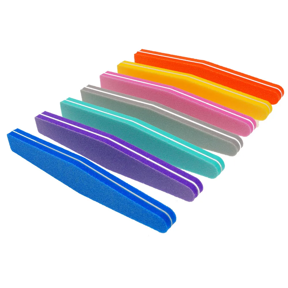 professional custom nail sponge file supplies 100/180 camouflage pink blue sky yellow purple nails nail file buffers logo