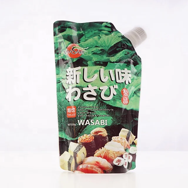 Reusable Compostable Sauce Squeeze Bags Food Paste Jam Plastic Packaging Bags Spout Pouch for Sushi Sashimi Mayonnaise