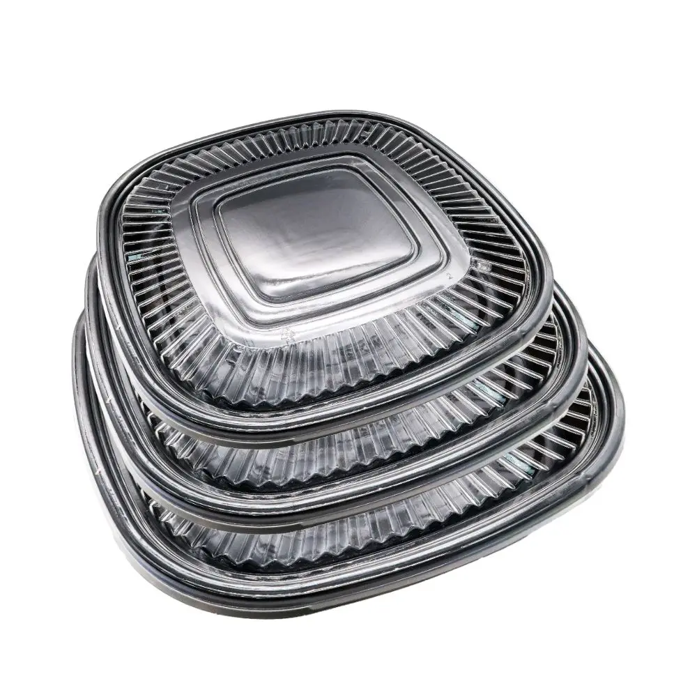 Custom Japanese Take Out Food Packaging Container Disposable Takeaway Square Plastic Sushi Tray