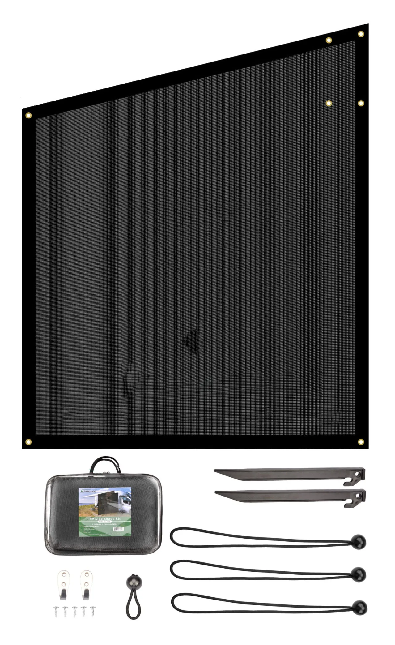 9x7FT RV Awning Side Shade Anti-UV Foldable Sun Shade RV Caravan Awning