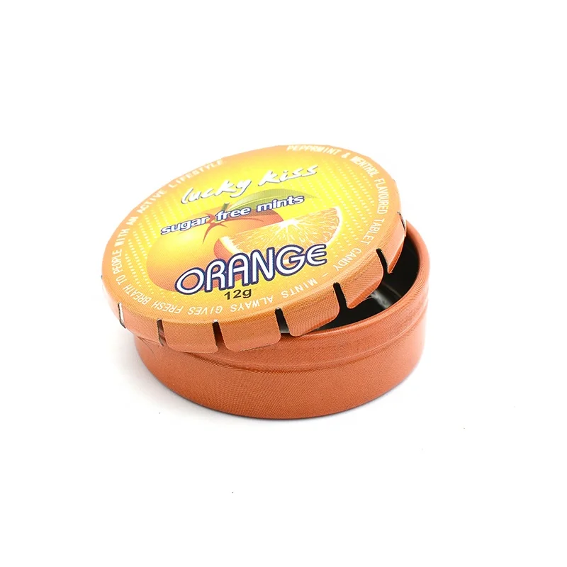 2023 New Designround cream candy spice pill mint small color metal mini click clack tin box