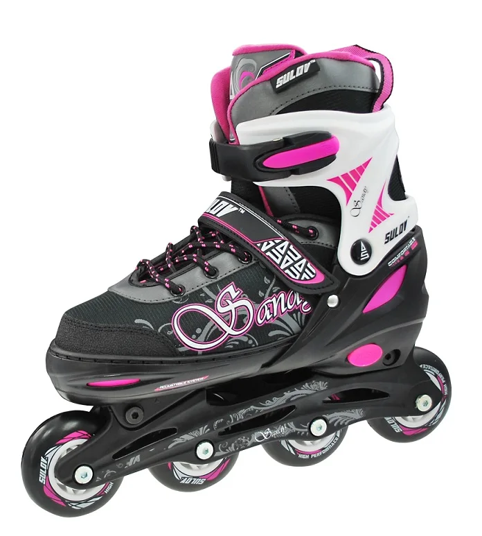 Hot Selling Winter Sports Girls Ice Skates Inline Skating 2 in 1 Adjustable Children Skates with Interchangeable Chassis