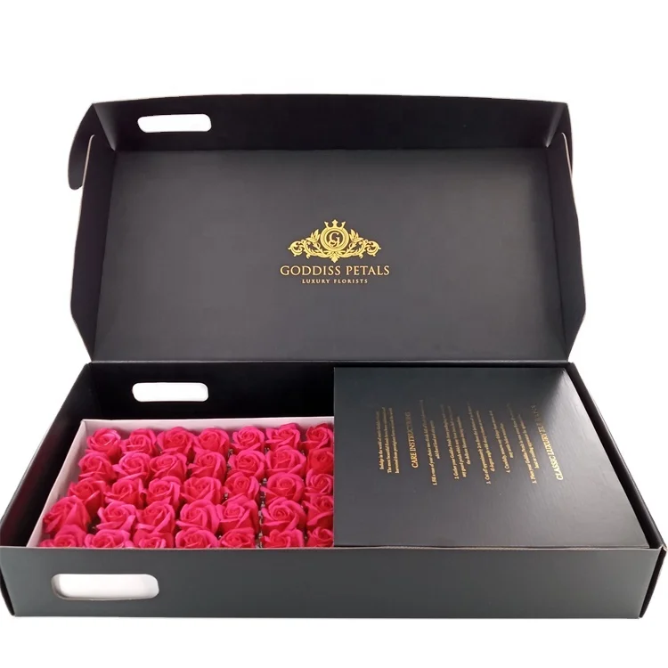 wholesale luxury   beautiful high quality preserved flower paper shipping box  custom with logo for gift for shipping delivery