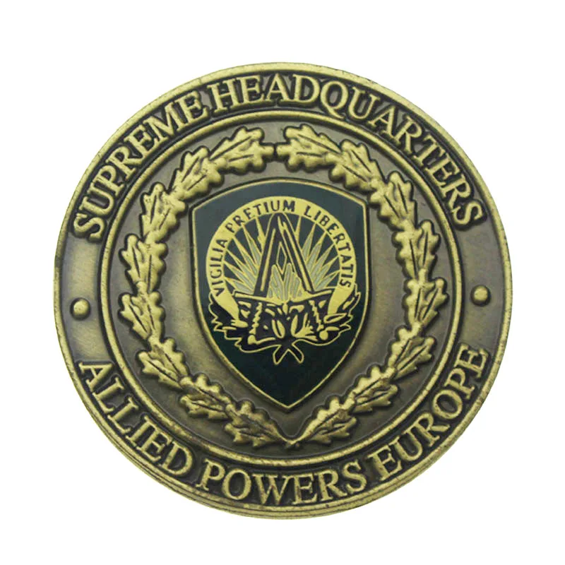 Factory manufactures cheap high quality custom company logo coins shiny antique metal sporting event challenge coins