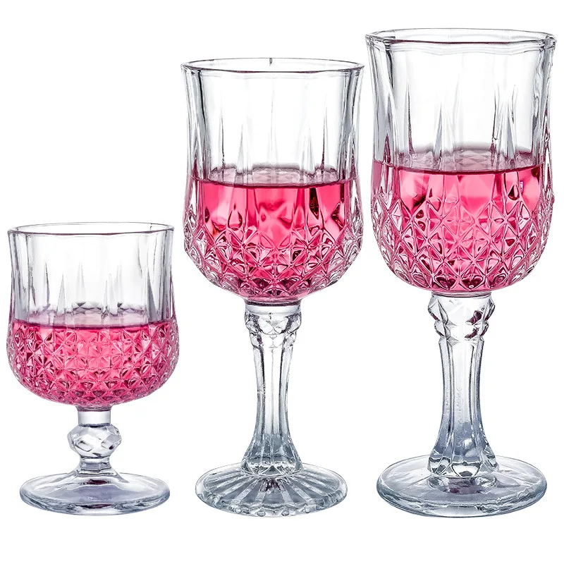 Wholesale Classic Goblet Party Glasses 300ml Wine Glasses Goblets Iced Tea Glasses Beverage Stemmed Glass Cups