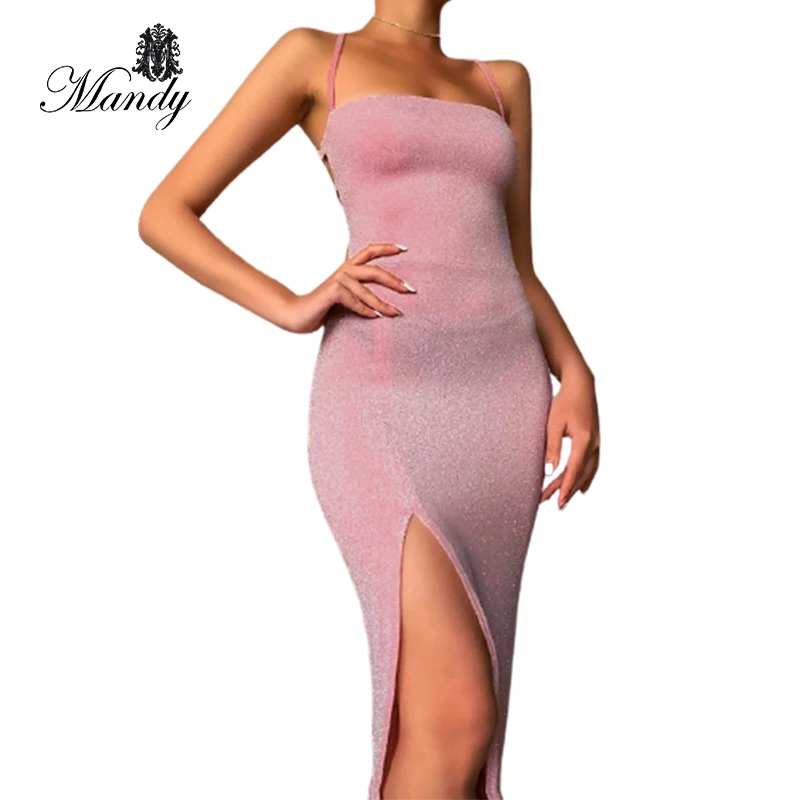 2021 new arrival  sequin maxi sexy cocktail dresses women party