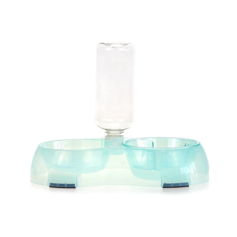 Colorful Neck Protective Dog Bowl Water Bottle 2 In1 Pet Bowls Set No-spill Dog Water Bottle