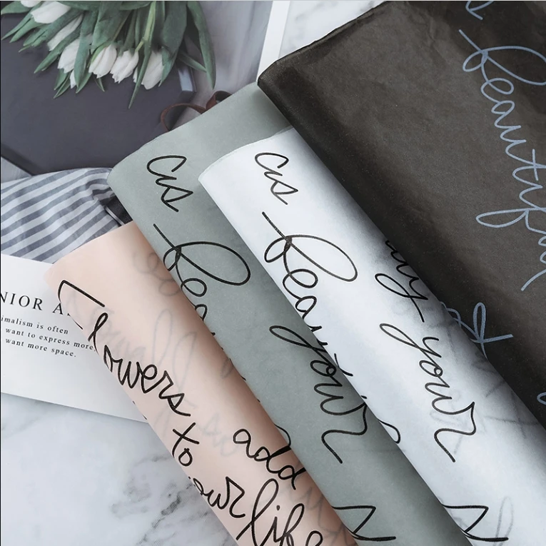 2024 High Quality Custom Wrapping Tissue Paper Packing Brand Tissue Papers with company logo stickers