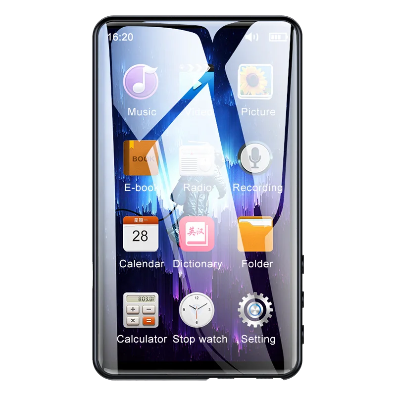 Музыкальный плеер BT с Полноразмерным сенсорным экраном, 8 ГБ, со встроенным динамиком, поддержка FM-радио, запись видео, электронная книга, mp3-плеер