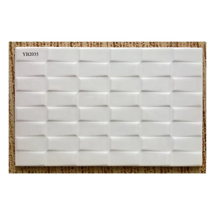 Pure White Color Curved Ceramic Washroom Wall Bathroom Tile Toilet Wall Tiles