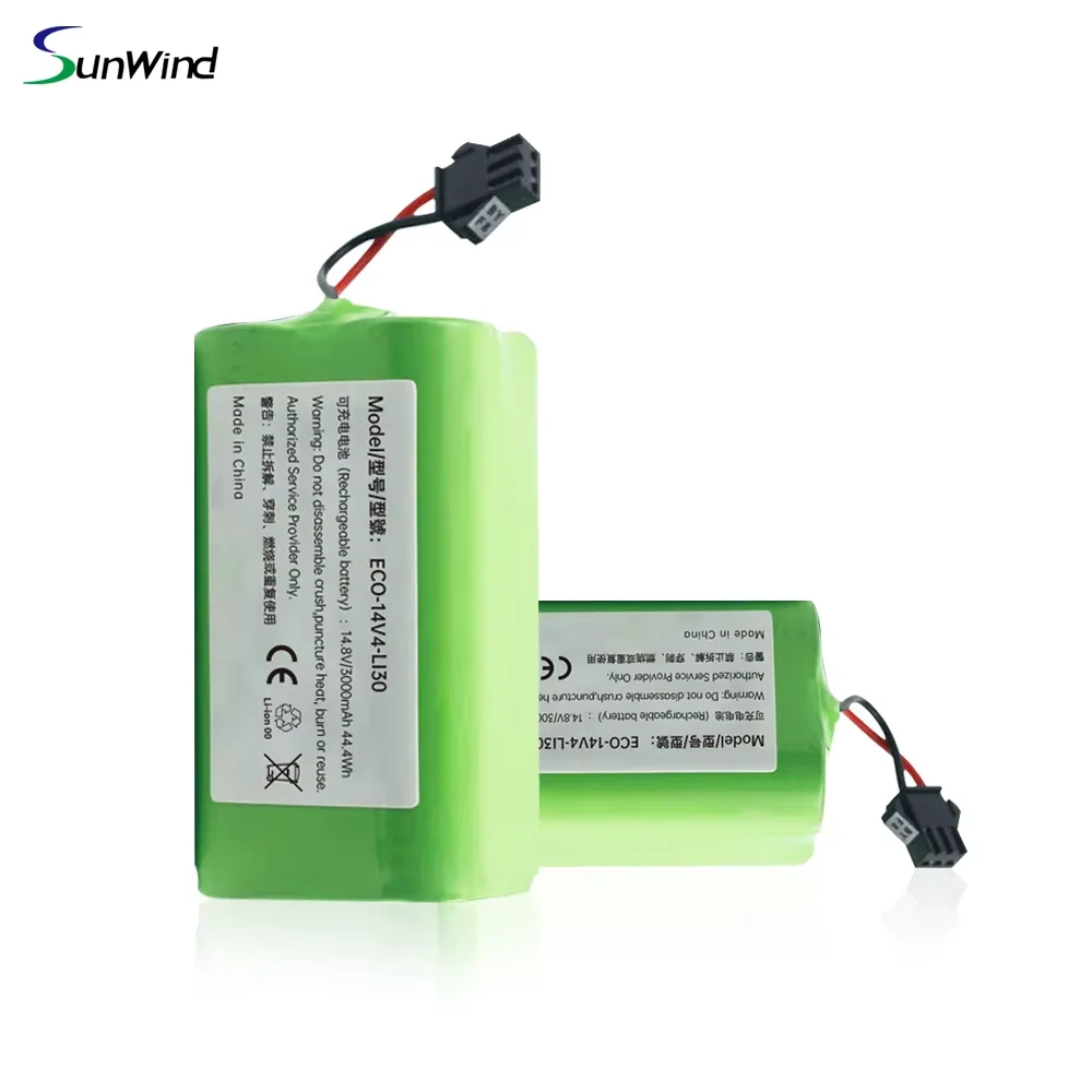 14.4V 4S1P 2600mAh 3000mAh 3400mAh 18650 SWLB Robot Vacuum Cleaner Lithium ion Battery For Ecovacs Deebot Conga Eufy Robovac