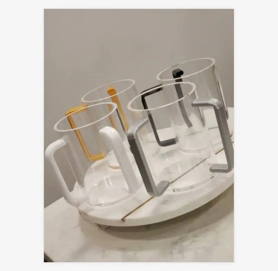 Jewish Lucite Acrylic Washing Mug Round Two Handles Plexiglass Kosher Handle Wash cup