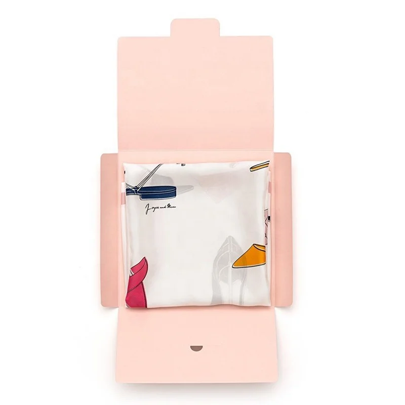 Custom logo silk scarf packaging scarves retail envelope packing paper box