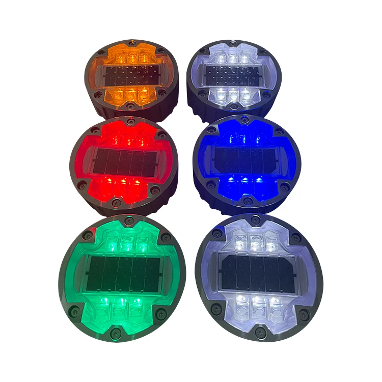 6 Screws Aluminum Round Flashing LED Embedded Cat Eye Wireless Underground Driveway Marking Light il300 Solar Road Stud