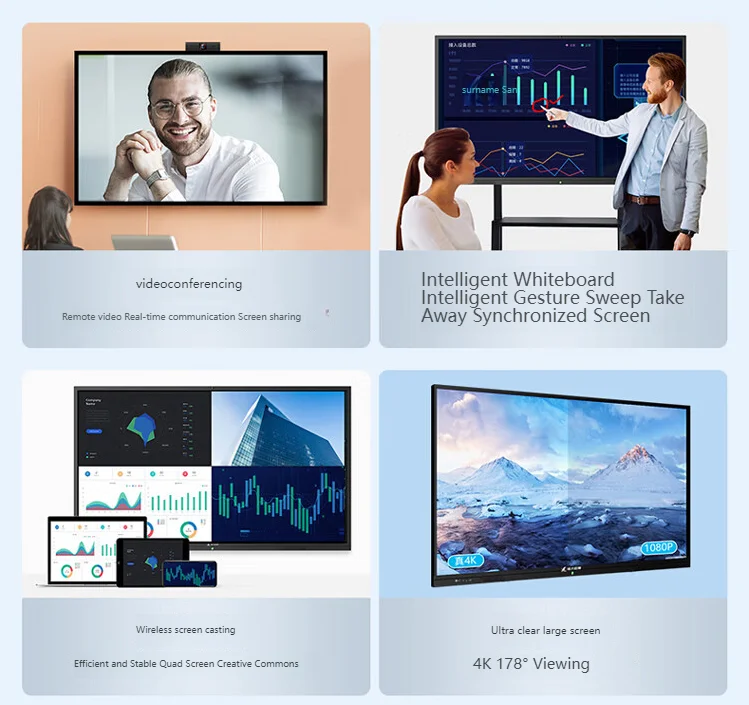 4k Lcd  55 Inch Interactive Flat Panel Display Interactive Whiteboard For Classroom
