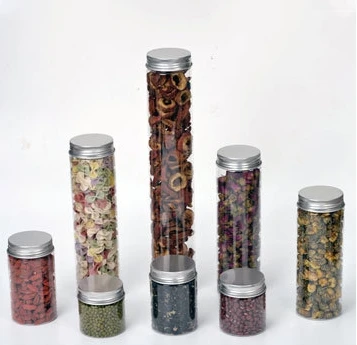 Spot wholesale of 55-caliber PET food jars. Transparent and sealed food packaging jars for grains, flower tea and biscuits