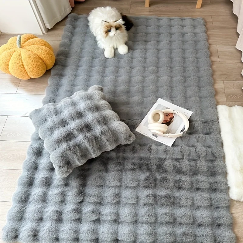 SIPEIEN Ultra Soft Faux Sheepskin Fluffy Rug High Pile Wool for Door Modern Style Carpet for Bedroom and Living Room