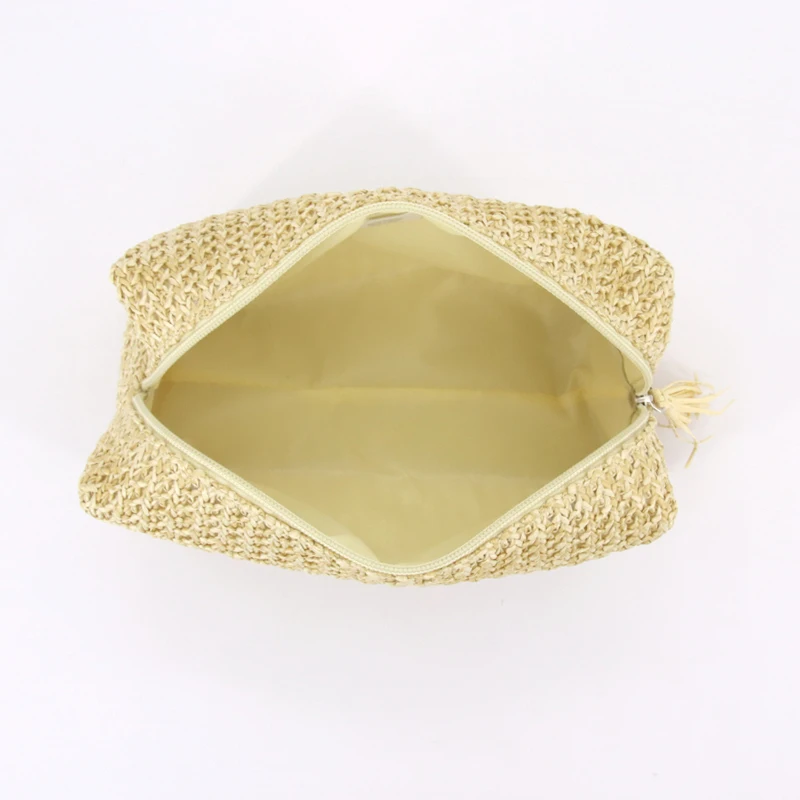 Органическая пеньковая косметичка, переработанные джутовые косметички, устойчивая натуральная полипропиленовая соломенная косметичка