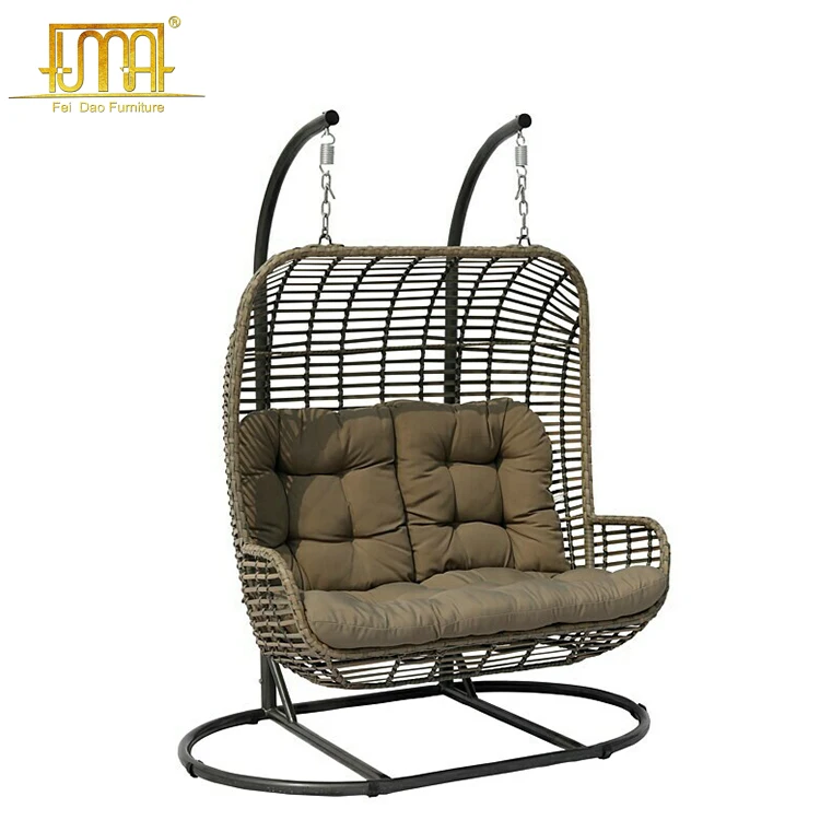 Garden Wicker Outdoor Furniture Double Size Hammock Hanging Swing Chair