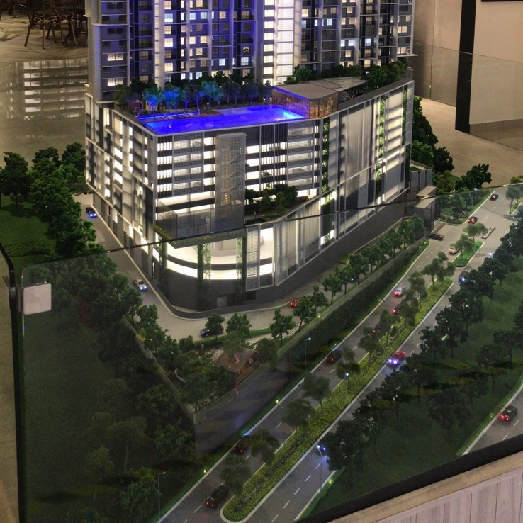 Customized building scale model urban layout planning road trees residential buildings living community sand table model