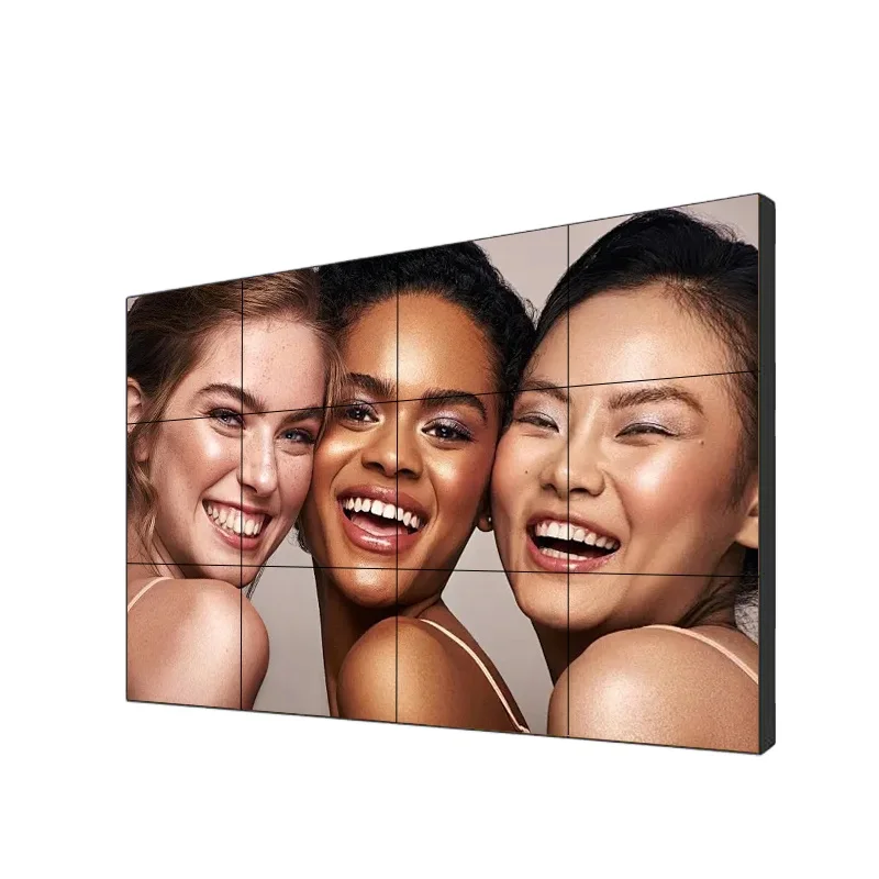 1x4 LED Video Wall Screen Display Wall Rack with LCD TV Showcase Pop-up Bracket 4 in 1 Screens Digital Signage Displays